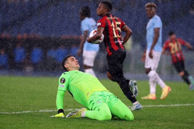 CALCIO - UEFA Europa League - SS Lazio vs OGC Nice Rome, Italy 03.10.2024: Christos Mandas of Lazio after Nice score during the Uefa Europa League 2024-2025, day 2, football match between SS Lazio vs Ogc Nice at Olympic Stadium in Rome. Rome Italy  Copyright: xIPAxSport ABACAx