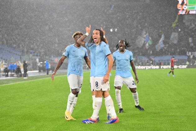 3rd October 2024, Stadio Olimpico, Rome, Italy; UEFA Europa League Football; Lazio versus Nice; Valentin Castellanos of SS Lazio celebrates after scoring the goal for 2-0 in the 35th minute  ActionPlus12699449 AllShotLive