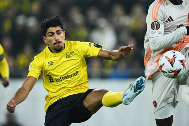 241003 Ahmed Qasem of Elfsborg during the UEFA Europa League between Elfsborg and Roma on October 3, 2024 in Boras Photo Jörgen Jarnberger BILDBYRAN COP 112 JJ0405 fotboll, football, soccer, fotball,uefa europa league,elfsborg,r  Copyright: JÖRGENxJARNBERGER BB241003JJ021