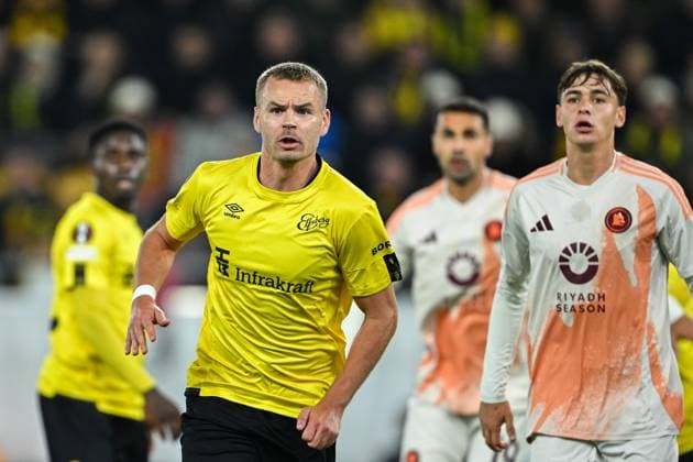 241003 Gustav Henriksson of Elfsborg during the UEFA Europa League between Elfsborg and Roma on October 3, 2024 in Boras Photo Jörgen Jarnberger BILDBYRAN COP 112 JJ0405 fotboll, football, soccer, fotball,uefa europa league,elfsborg,r  Copyright: JÖRGENxJARNBERGER BB241003JJ032