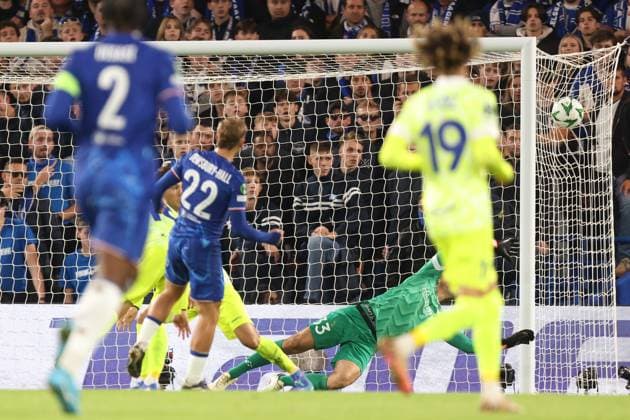 Chelsea v KAA Gent Europa Conference League 03 10 2024. Matchday 1 of 6 Kiernan Dewsbury-Hall of Chelsea misses a chance during the Europa Conference League match between Chelsea and KAA Gent at Stamford Bridge, London, England on 3 October 2024. London Stamford Bridge Greater London England Editorial use only , Copyright: xPaulxPhelanx PSI-20550-0019