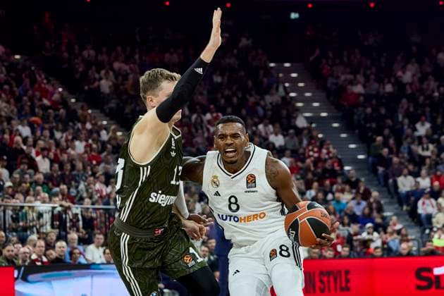EuroLeague Basketball, FC Bayern Munich vs Real Madrid, Munich FC Bayern Basketball, Real Madrid, Real Madrid Basketball, 2024 10 03 in Munich SAP Garden RATHAN MAYES Xavier Real Madrid RMB08Forward , OBST Andreas FC Bayern Basketball FCBB13G sportworld Munich SAP Garden Bayern Germany