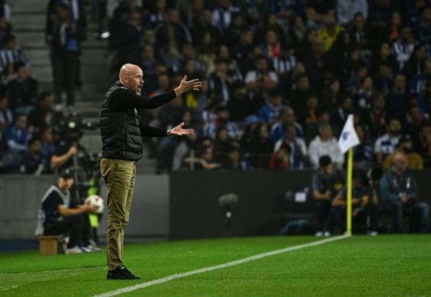 Manchester United, ManU manager Erik ten Hag Porto v Manchester United, UEFA Europa League, Group Stage, Football, Estadio do Dragao, Porto, Portugal, 03 Oct 2024 EDITORIAL USE ONLY No use with unauthorised audio, video, data, fixture lists, club league logos or live services. Online in-match use limited to 120 images, no video emulation. No use in betting, games or single club league player publications. Copyright: xZedxJameson Shutterstockx 14750815em