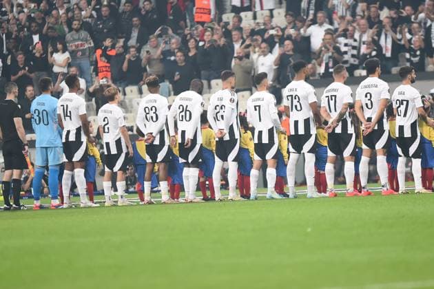 Players of Besiktas at the opening ceremony before the UEFA Europa League 2024 25 League Phase MD2 match between Besiktas JK and Eintracht Frankfurt at Tupras Stadium on October 3, 2024 in Istanbul, Turkey. Istanbul Turkey Copyright: xSeskimphotox Besiktas-EFrankfurt-31024 (45)