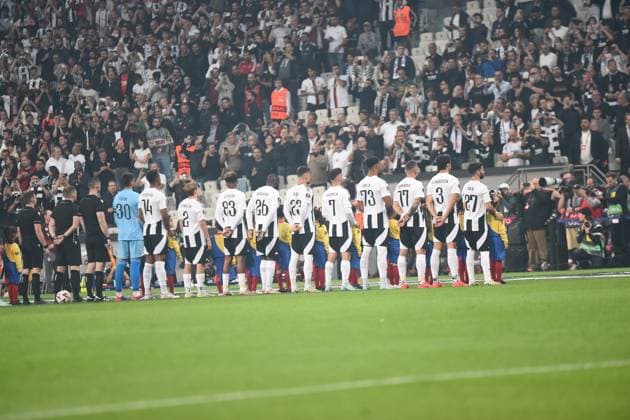 Players of Besiktas at the opening ceremony before the UEFA Europa League 2024 25 League Phase MD2 match between Besiktas JK and Eintracht Frankfurt at Tupras Stadium on October 3, 2024 in Istanbul, Turkey. Istanbul Turkey Copyright: xSeskimphotox Besiktas-EFrankfurt-31024 (46)