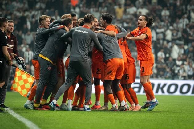 Besiktas vs Eintract Frankfurt UEFA Europa League MD1 Eintract Franfurt team celebrates their 3th goal in action during the match. Besiktas and Eintract Frankfurt faced each other in the UEFA Europa League matchday 2, the match took place at Tupras Staidum on October 3, 2024 Istanbul Istanbul Turkey Copyright: xYagizxGurtugx