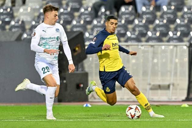 241002 Royale Union Saint-Gilloise vs FK Bodo Glimt Michael Tomic (29) of Bodo defending on Anan Khalaili (25) of Union during the Europa League matchday 2 in the league phase game in the 2024-2025 season between Royale Union Saint-Gilloise and FK Bodo Glimt on October 3 , 2024 in Brussels, Belgium. (Photo by David Catry Isosport ) BRUSSELS BELGIUM  Copyright: xx 482625