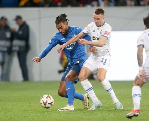 V li Kevin Akpoguma Hoffenheim , Vladyslav Vanat Kiev Sport Soccer Europa League Season 24 25 TSG 1899 Hoffenheim Dynamo Kiev , 2 Matchday, 03 10 2024