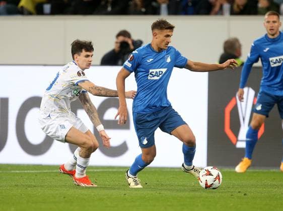 V li Mykola Shaparenko Kiev , Tom Bischof Hoffenheim Sport Soccer Europa League Season 24 25 TSG 1899 Hoffenheim Dynamo Kiev , 2 Matchday, 03 10 2024