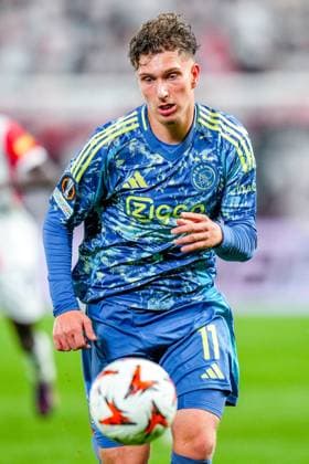 PRAGUE, 03-10-2024 , Eden Arena, football, UEFA Europa League, season 2024 2025, Match between Slavia Praag and Ajax , Ajax player Mika Godts Slavia Praag - Ajax  x26385007x Copyright: