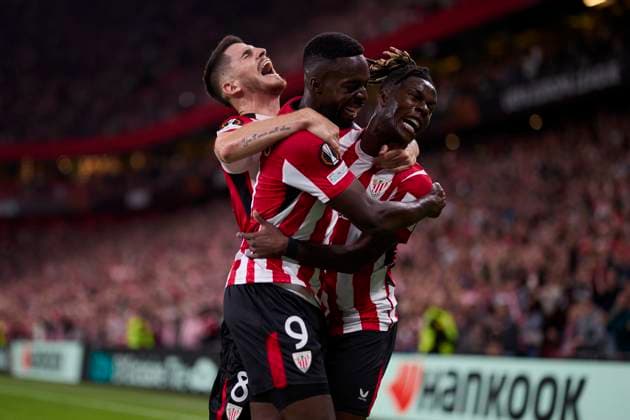 Athletic Club v AZ Alkmaar - Europa League 2024 25 League Phase Inaki Williams of Athletic Club celebrates after scoring the team s first goal during the Europa League match between Athletic Club and AZ Alkmaar at San Mames on October 3, 2024, in Bilbao, Spain. Bilbao San Mames Basque Country Spain RL_ATHvAZA_EL_000087 Copyright: xRicardoxLarreinax