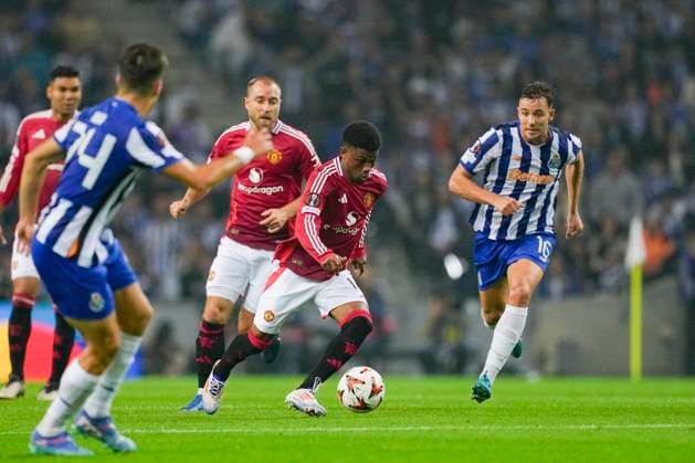Estadio do Dragao PORTO, PORTUGAL - OCTOBER 3: Amad Diallo of Manchester Utd. runs with the ball during the UEFA Europa League 2024 25 League Phase Matchday 2 match between FC Porto and Manchester United, ManU at Estadio do Dragao on October 03, 2024 in Porto, Portugal. (Photo by Pedro Loureiro SPP) (Pedro Loureiro SPP) Copyright: xPedroxLoureiro SPPx spp-en-PeLo-RC4_PED_Porto_ManchesterUtd_03Oct2024_PT058