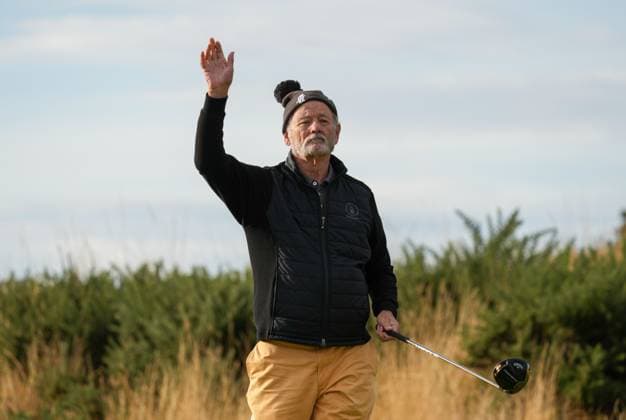 Bill Murray on the 1st tee. Alfred Dunhill Links Championship 2024, Day Two, Golf, Kingsbarns, Scotland, UK - 04 Oct 2024  Copyright: xStuartxWallace Shutterstockx 14751991g