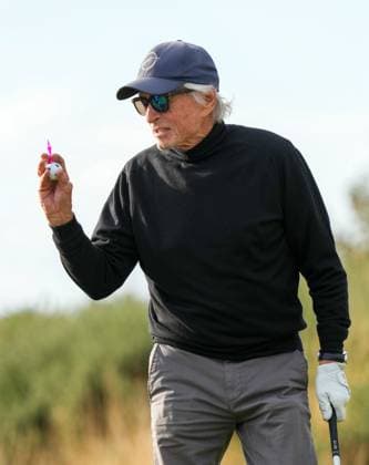 Michael Douglas on the 1st tee. Alfred Dunhill Links Championship 2024, Day Two, Golf, Kingsbarns, Scotland, UK - 04 Oct 2024  Copyright: xStuartxWallace Shutterstockx 14751991q