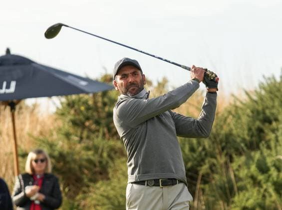 Abdullah Al Naboodah on the 1st tee. Alfred Dunhill Links Championship 2024, Day Two, Golf, Kingsbarns, Scotland, UK - 04 Oct 2024  Copyright: xStuartxWallace Shutterstockx 14751991ac