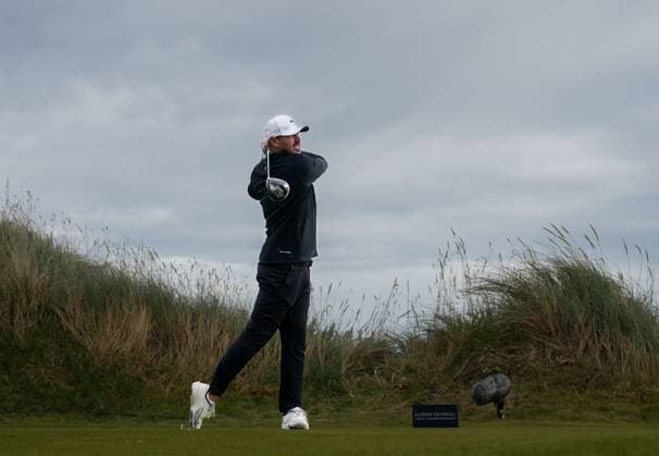 Brookes Koepka plays his tee shot on the 6th hole. Alfred Dunhill Links Championship 2024, Day Two, Golf, Kingsbarns, Scotland, UK - 04 Oct 2024  Copyright: xStuartxWallace Shutterstockx 14751991bv