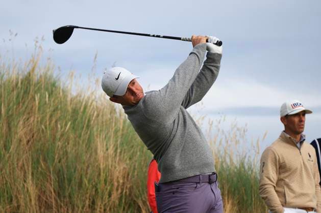 4th October 2024; Kingsbarns, Fife, Scotland; Alfred Dunhill Links Golf Championship, Round 2; Rory Mcilroy of Northern Ireland tees off on the seventh hole on Kingsbarns Golf Links, during the second round of the Dunhill Links Championship  ActionPlus12699738 DavidxYoung