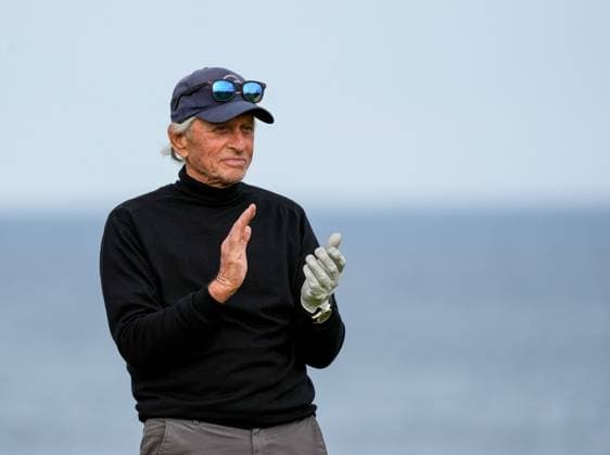 Michael Douglas on the 18th green. Alfred Dunhill Links Championship 2024, Day Two, Golf, Kingsbarns, Scotland, UK - 04 Oct 2024  Copyright: xStuartxWallace Shutterstockx 14751991dr