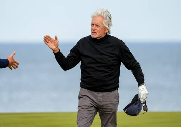 Michael Douglas on the 18th green. Alfred Dunhill Links Championship 2024, Day Two, Golf, Kingsbarns, Scotland, UK - 04 Oct 2024  Copyright: xStuartxWallace Shutterstockx 14751991du