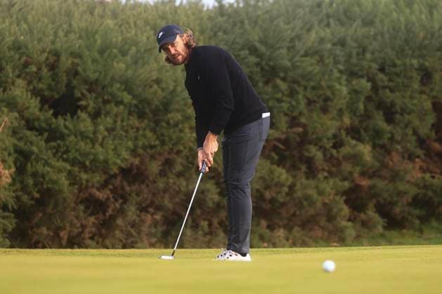 4th October 2024; Kingsbarns, Fife, Scotland; Alfred Dunhill Links Golf Championship, Round 2; Tommy Fleetwood of England putts on the fourteenth green on Kingsbarns Golf Links, during the second round of the Dunhill Links Championship  ActionPlus12699821 DavidxYoung
