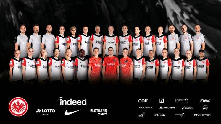 Eintracht Frankfurt woman team photo portrait appointment 2024 2025 1 BL Bundesliga soccer portrait appointment, team photoshoot, squad, squad, team photo, long shot, introduction, presentation, press appointment 2024 2025 Poolfoto ,EDITORIAL USE ONLY
