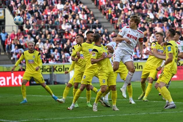 Sport Themen der Woche KW40 Koeln, Rheinenergiestadion, 05.10.24, GER, Herren, 2.Bundesliga, Saison 2024-2025, 1.FC Koeln - SSV Ulm Bild: Timo HUEBERS (Koeln) macht das Tor zum 1:0 Only for editorial use! DFL regulations prohibit any use of photographs as image sequences and or quasi-video. NRW Deutschland *** Koeln, Rheinenergiestadion, 05 10 24, GER, Herren, 2 Bundesliga, Saison 2024 2025, 1 FC Koeln SSV Ulm Bild Timo HUEBERS Koeln macht das Tor zum 1 0 Only for editorial use DFL regulations prohibit any use of photographs as image sequences and or quasi video NRW Germany