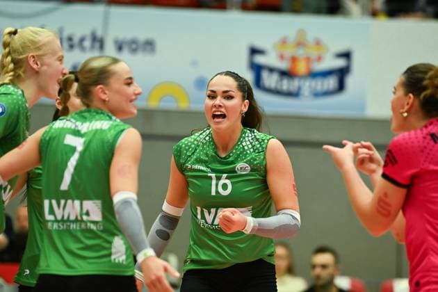 1 Volleyball Bundesliga Women, Dresdner SC vs USC Muenster, Dresden, 05 10 2024 Mikala Mogensen USC Muenster, 16 1 Volleyball Bundesliga Women, Dresdner SC vs USC Muenster on 05 10 2024 at the Margon Arena Dresden Copyright: xBEAUTIFULxSPORTS Hoepnerx