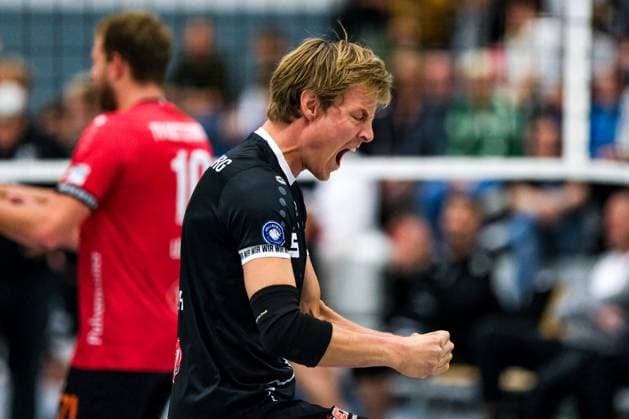 Dirk Mehlberg TV Rottenburg, 01 celebrates the victory, GER, SSG Langen vs TV Rottenburg, Volleyball, Men, 2 Bundesliga Sued, Season 2024 2025, 05 10 2024 GER, SSG Langen vs TV Rottenburg, Volleyball, Men, 2 Bundesliga Sued, Season 24 25, 05 10 2024 Langen Copyright: xEibner-Pressefoto FlorianxWieganx EP_FWD
