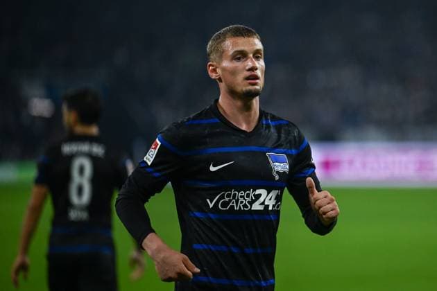 05 10 2024, Football, 2 Bundesliga, Matchday 8 Season 2024 2025, FC Schalke 04 Hertha BSC, Mickaël Cuisance Hertha BSC , xRHR FOTO TKx Copyright: RHR-FOTOx RHR-FOTO TK