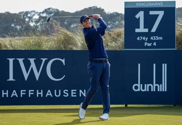 Nicolas Colsaerts plays his tee shot on the 17th hole. Alfred Dunhill Links Championship 2024, Day Three, Golf, Kingsbarn, Scotland, UK - 05 Oct 2024  Copyright: xStuartxWallace Shutterstockx 14760092ah