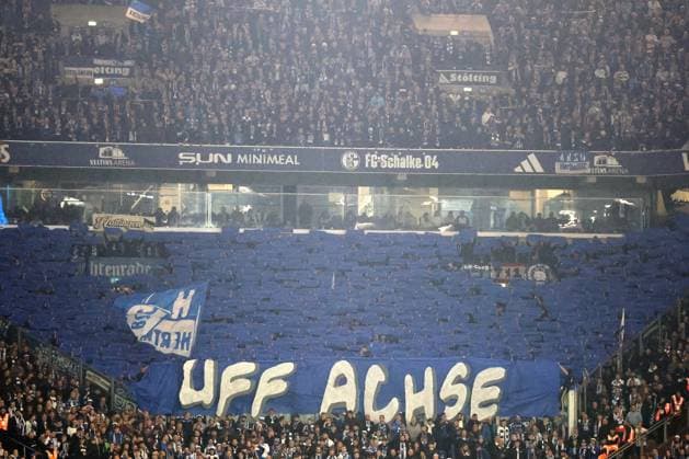 Fans of Hertha BSC at the match of the 2 BL season 2024 25 FC Schalke 04 Hertha BSC Copyright Thomas Pakusch