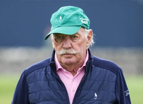 Dermot Desmond on the 1st hole. Alfred Dunhill Links Championship 2024, Day Four, Golf, Old Course, St Andrews, Scotland, UK - 06 Oct 2024  Copyright: xStuartxWallace Shutterstockx 14758266x