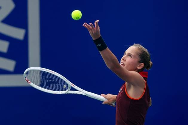 WUHAN, CHINA - OCTOBER 06: Erika Andreeva of Russia competes in the Women s Singles Qualifying second round match against Lesia Tsurenko of Ukraine on day two of 2024 Wuhan Open at Optics Valley International Tennis Center on October 6, 2024 in Wuhan, Hubei Province of China.  Copyright: xVCGx 111522167110