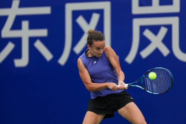 WUHAN, CHINA - OCTOBER 06: Clara Burel of France competes in the Women s Singles Qualifying second round match against Cristina Bucsa of Spain on day two of 2024 Wuhan Open at Optics Valley International Tennis Center on October 6, 2024 in Wuhan, Hubei Province of China.  Copyright: xVCGx 111522168531