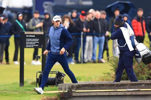 6th October 2024; The Old Course at St Andrews, Fife, Scotland; Alfred Dunhill Links Golf Championship, Final Round; Welsh former footballer Gareth Bale crosses the Swilken burn on the Old Course, St Andrews, during the final round of the Dunhill Links Championship  ActionPlus12700830 DavidxYoung