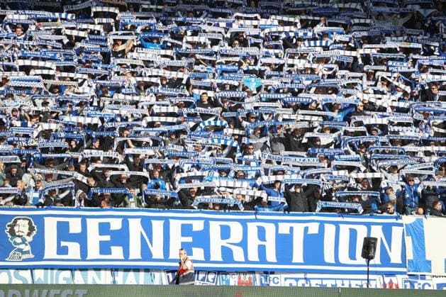 06 10 2024, xgox, Soccer 2 Bundesliga, 1 FC Magdeburg SpVgg Greuther Fuerth emspor, v l symbol photo, symbol image, fans, spectators, audience, Magdeburg DFL DFB REGULATIONS PROHIBIT ANY USE OF PHOTOGRAPHS as IMAGE SEQUENCES and or QUASI VIDEO Magdeburg