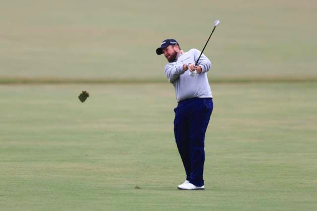 6th October 2024; The Old Course at St Andrews, Fife, Scotland; Alfred Dunhill Links Golf Championship, Final Round; Shane Lowry of Ireland hits a shot from the fairway on the eighteenth hole of the Old Course, St Andrews, during the final round of the Dunhill Links Championship  ActionPlus12700943 DavidxYoung