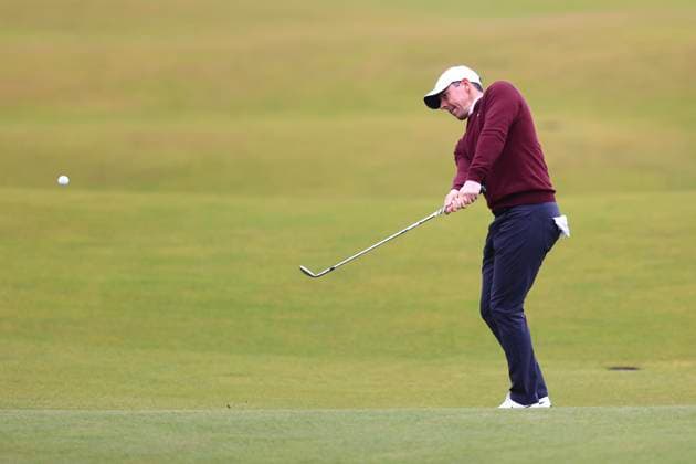 6th October 2024; The Old Course at St Andrews, Fife, Scotland; Alfred Dunhill Links Golf Championship, Final Round; Rory Mcilroy of Northern Ireland hits a shot from the fairway on the eighteenth hole of the Old Course, St Andrews, during the final round of the Dunhill Links Championship  ActionPlus12700944 DavidxYoung