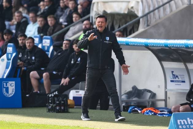 Coach Christian Titz 1 FC Magdeburg 2 Soccer Bundesliga Season 2024 2025 1 FC Magdeburg vs SpVgg Greuther Fürth at the Avnet Arena in Magdeburg Soccer,Man,Men,Germany,06 10 2024