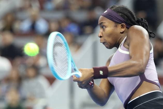 Tennis, WTA-Turnier in Peking BEIJING, CHINA - OCTOBER 06: Coco Gauff of United States competes in the Women s Singles Final match against Karolina Muchova of Czech Republic on day fourteen of 2024 China Open at National Tennis Center on October 6, 2024 in Beijing, China.  Copyright: xChinaxNewsxServicex 111522245008