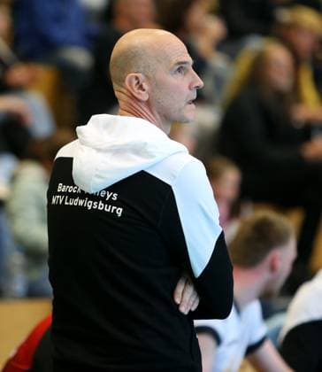 BAU 06 10 2024 Ludwigsburg Volleyball Barock Volleys MTV Ludwigsburg vs Ceratonia Volleys Eltmann, coach Michael Dornheim LB