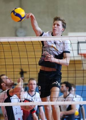 BAU 06 10 2024 Ludwigsburg Volleyball Barock Volleys MTV Ludwigsburg vs Ceratonia Volleys Eltmann, above Jannik Bachmann LB