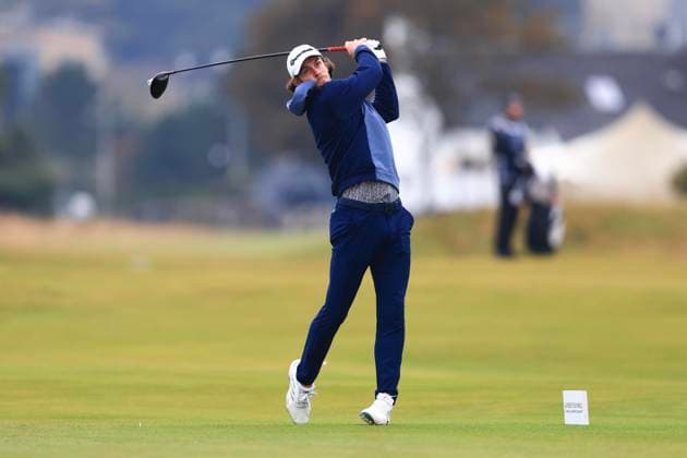 6th October 2024; The Old Course at St Andrews, Fife, Scotland; Alfred Dunhill Links Golf Championship, Final Round; Welsh former footballer Gareth Bale tees off on the third hole of the Old Course, St Andrews, during the final round of the Dunhill Links Championship  ActionPlus12701445 DavidxYoung