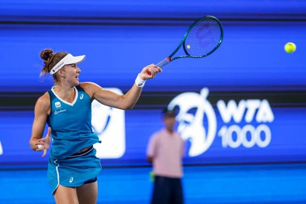 WUHAN, CHINA - OCTOBER 07: Beatriz Haddad Maia of Brazil competes in the Women s Singles Round of 64 match against Madison Keys of United States on day three of 2024 Wuhan Open at Optics Valley International Tennis Center on October 7, 2024 in Wuhan, Hubei Province of China.  Copyright: xVCGx 111522340928