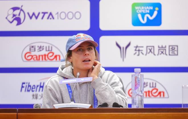 WUHAN, CHINA - OCTOBER 07: Emma Navarro of United States attends a press conference, PK, Pressekonferenz on day three of 2024 Wuhan Open at Optics Valley International Tennis Center on October 7, 2024 in Wuhan, Hubei Province of China.  Copyright: xVCGx 111522366312