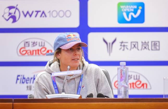 WUHAN, CHINA - OCTOBER 07: Emma Navarro of United States attends a press conference, PK, Pressekonferenz on day three of 2024 Wuhan Open at Optics Valley International Tennis Center on October 7, 2024 in Wuhan, Hubei Province of China.  Copyright: xVCGx 111522366314
