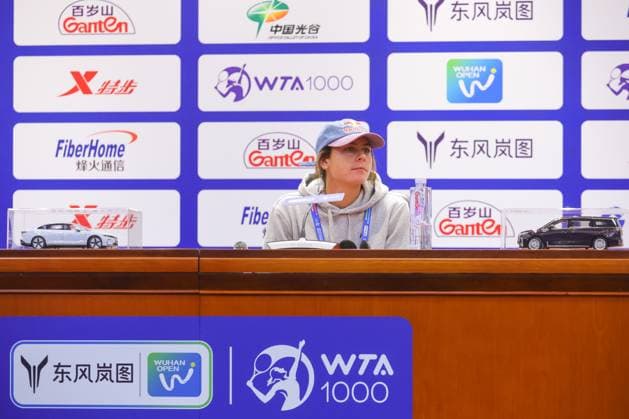WUHAN, CHINA - OCTOBER 07: Emma Navarro of United States attends a press conference, PK, Pressekonferenz on day three of 2024 Wuhan Open at Optics Valley International Tennis Center on October 7, 2024 in Wuhan, Hubei Province of China.  Copyright: xVCGx 111522366308