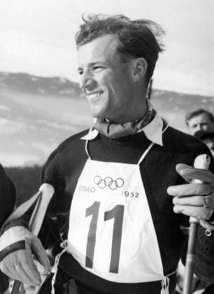 NORWAY OSLO 19-02-1952. Ottmar Schneider, Austria, winner of the slalom events in Rödkleiva during the 1952 Olympic Winter games, Winterspiele,Spiele, Summer games Oslo Norway OS sp_sw x5600x *** NORWAY OSLO 19 02 1952 Ottmar Schneider, Austria, winner of the slalom events in Rödkleiva during the 1952 Olympic Winter Games Oslo Norway OS sp sw x5600x  Copyright: xSVTx 1952 WINTER OLYMPICS