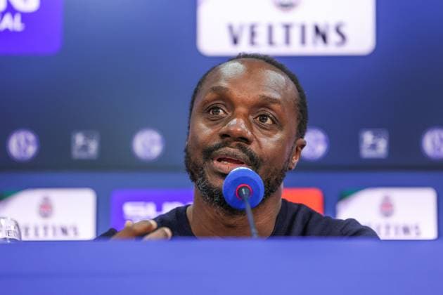 07 10 2024, Football, Season 2024 2025, 2 Bundesliga, Introduction of head coach Kees van Wonderen FC Schalke 04 , Squad planner Ben Manga FC Schalke 04 Gelsenkirchen NRW Germany xRHR FOTOx Copyright: RHR-FOTOx RHR-FOTO