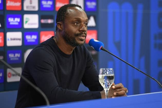 Presentation of Kees van Wonderen at FC Schalke 04 on 07 10 2024 at the Veltins Arena in Gelsenkirchen Ben Manga Director Squad Planning, Scouting and Knappenschmiede xRx